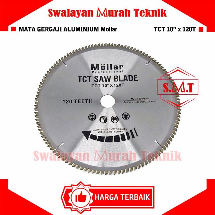 PREMIUM Mata Gergaji Aluminium Mollar 10"x120T Circular Saw TCT 10 Inch