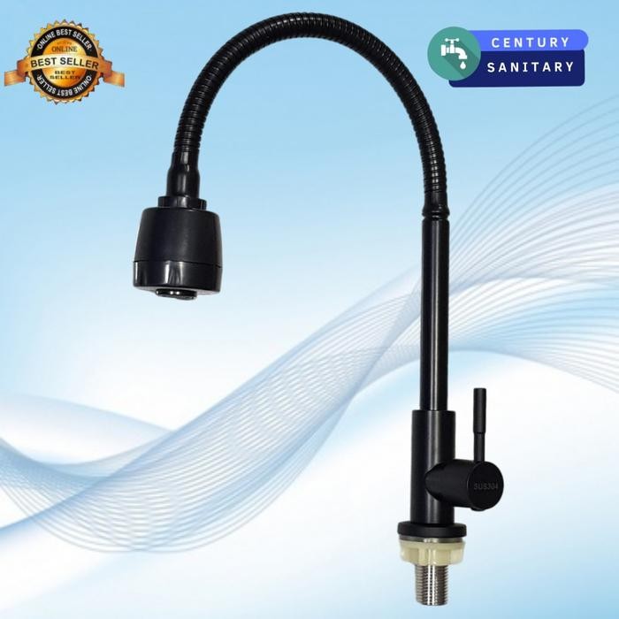 KRAN ANGSA FLEKSIBEL STAINLESS HITAM TANAM/KRAN SINK TANAM STAINLES