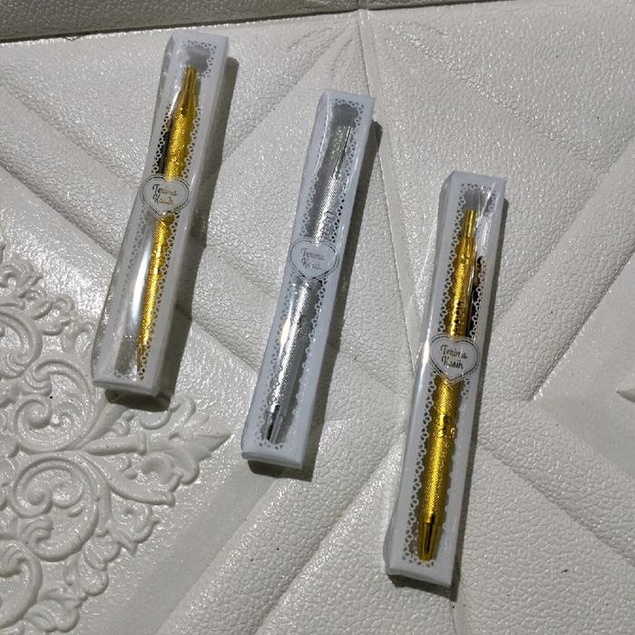 

[Deli Atk] Souvenir Pulpen Isi 100 Pcs Kemas Mika Cantik Souvenir Pernikahan Gold Silver Stationery