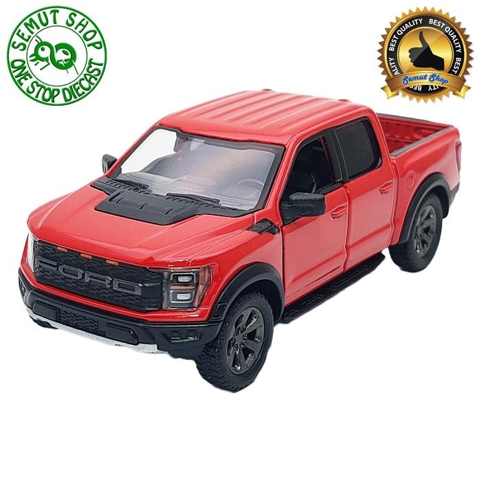 Kinsmart 2022 Ford F-150 Raptor Polos Miniatur Mobil Ford F150 1:46