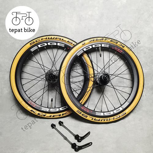 Wheelset 16 Plus 349 Edge + Strummer HM-280 6-Pawls 28H QR Disc / Roda Jadi Folding Bike - Wheelset