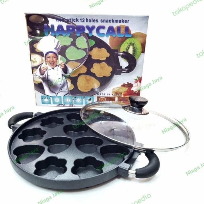 

Cetakan Kue Cubit Motif Hati Bunga 12 Lubang Teflon Happy Call Murah Gratis Ongkir