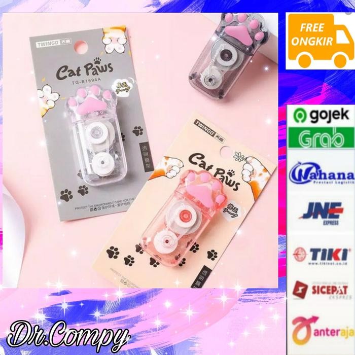 

Cute Cat Paw Correction Tape Pen Tip Ex Panjang 5mm*6m