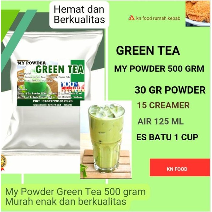 

Bubuk Minuman Bubble Drinks Green tea matcha 500gr Rasa Greentea