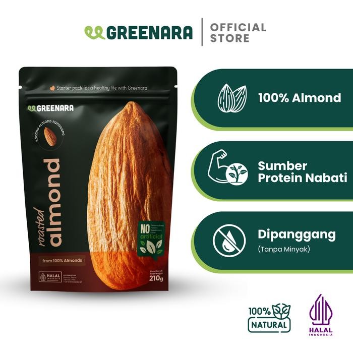 

Greenara Roasted Almond 210gr / Kacang Almond Panggang
