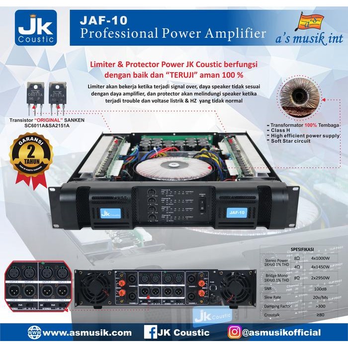 Power Jaf 10 Jk Coustic Power Amplifier