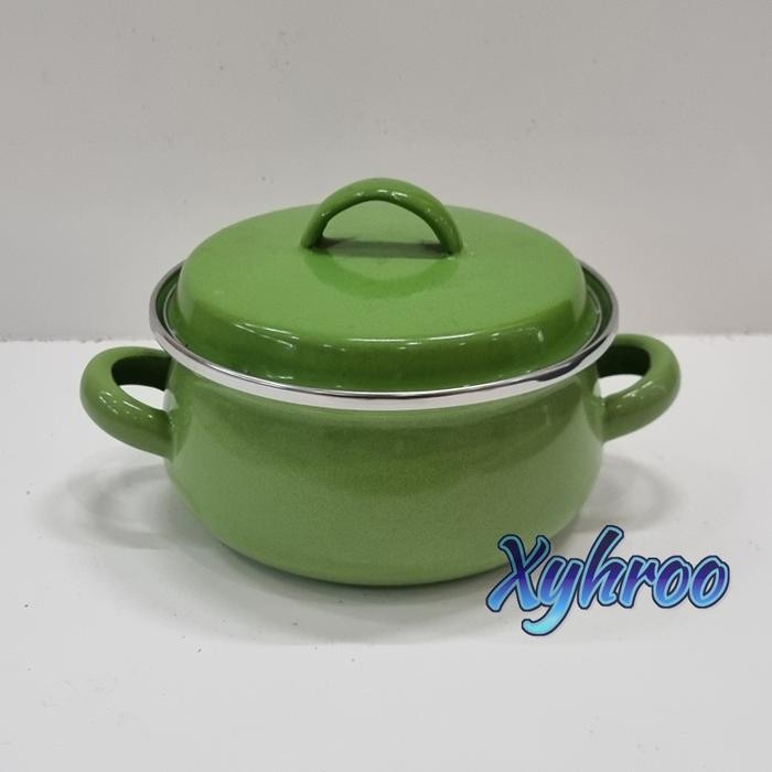 PANCI ENAMEL KECIL MINIPOT 14CM HIJAU MUDA