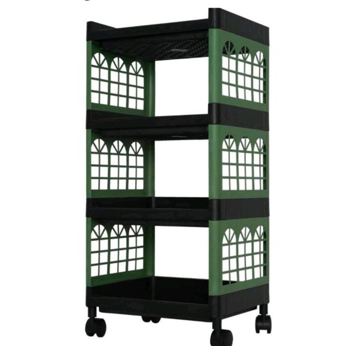 RAK SERBAGUNA YOYO 4 SUSUN MOTIF - RAK SERBAGUNA 4 TINGKAT WARNA