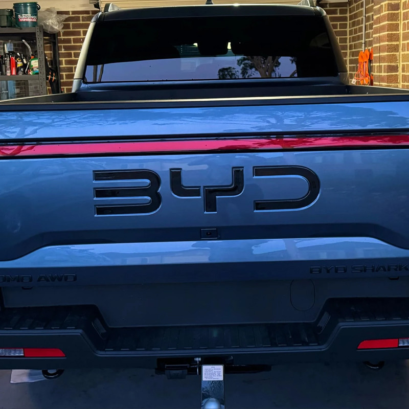 For BYD Shark 6 Trunk Standard 3D Badge Logo Sticker Glossy Black Sticker Decoration Automobiles