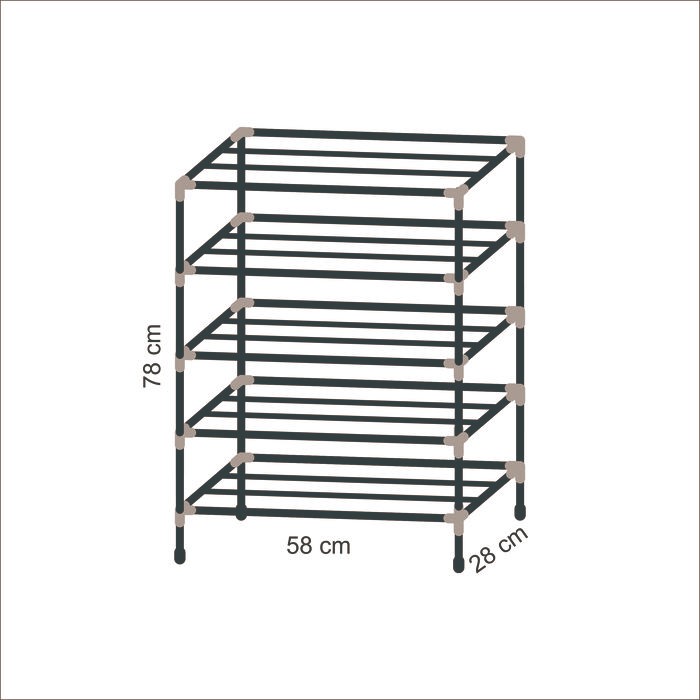 RSD05 RAK SEPATU ALUMINIUM / LEMARI SEPATU ALUMINIUM 5 SUSUN