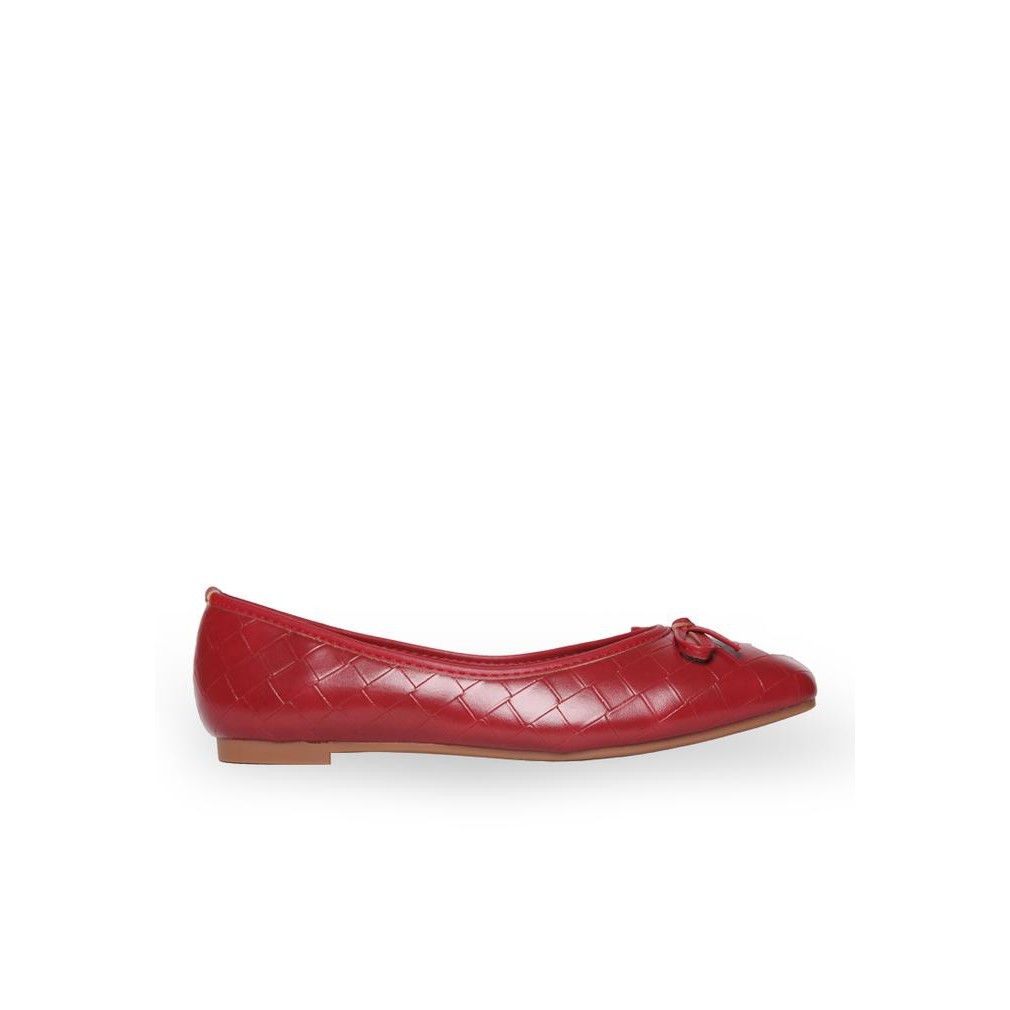 Ncy Shoes Sepatu Wanita Kate Flat Shoes Warna Merah