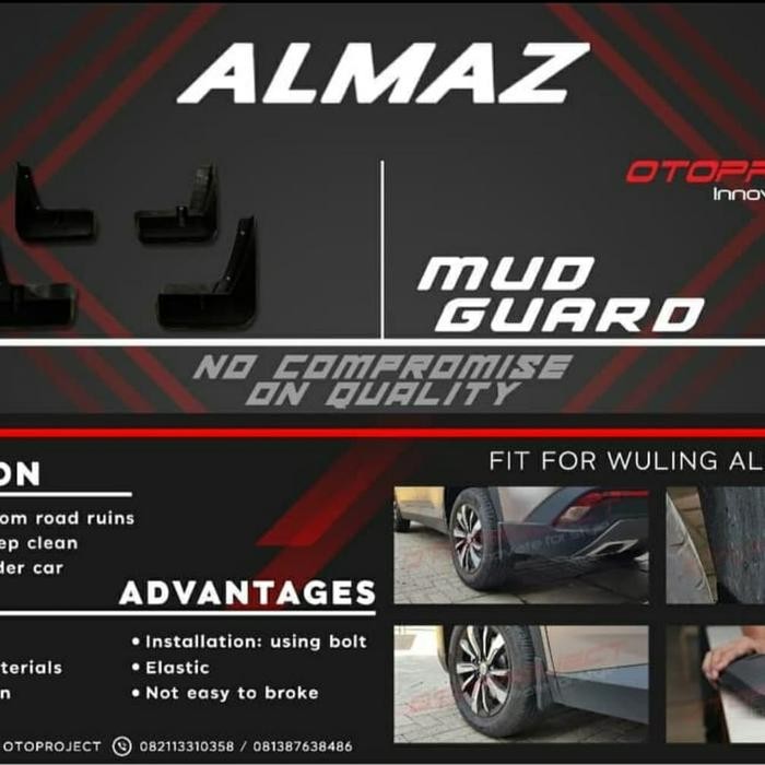 Paling Berkualitas Wuling Almaz Mud Guard / Karpet Lumpur Wuling Almaz