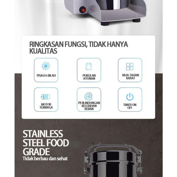 800G Mesin Bubuk/Tepung Penggiling Gerinda Herbal Biji Kacang Obat Mesin Giling Grinder Elektrik