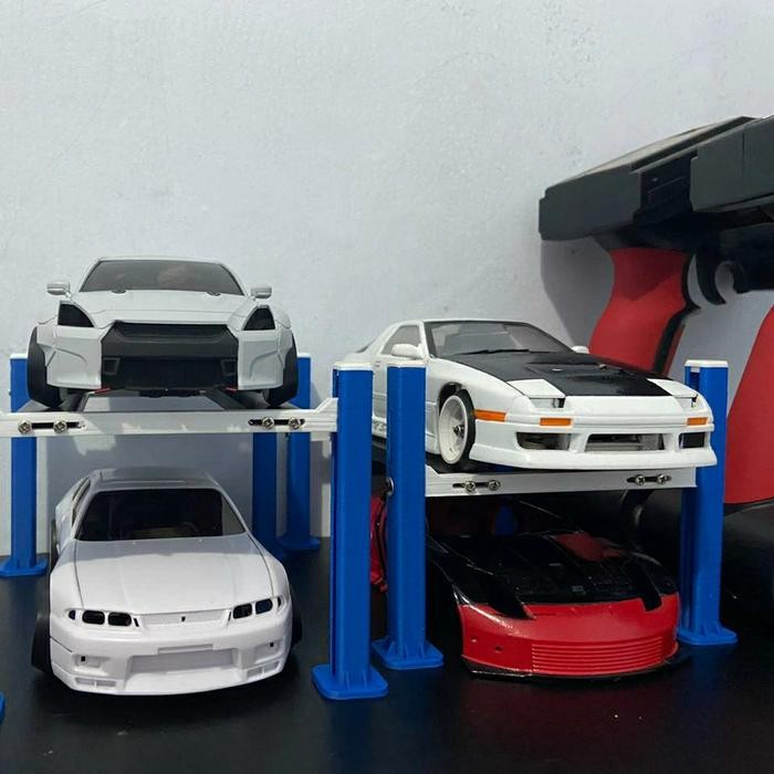 1:28 Four Post Car Lift (Mini-Z, WL Toys K989, Mini-Q, XRX, Drift Art)