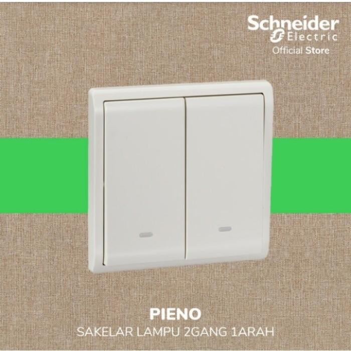 (Expert) Schneider Saklar Seri / Double / 2 Gang 1Arah Pieno Putih