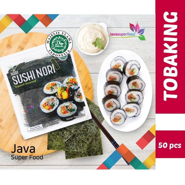 

New Sushi Nori Java Superfood Rumput Laut Panggang 50 Lembar Seaweed