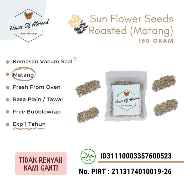 

New Sun Flower seeds roasted 150gr / biji bunga matahari kupas (kuaci)
