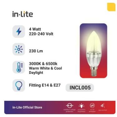 Expert Lampu LED Candle In-Lite 4W E14 / E27