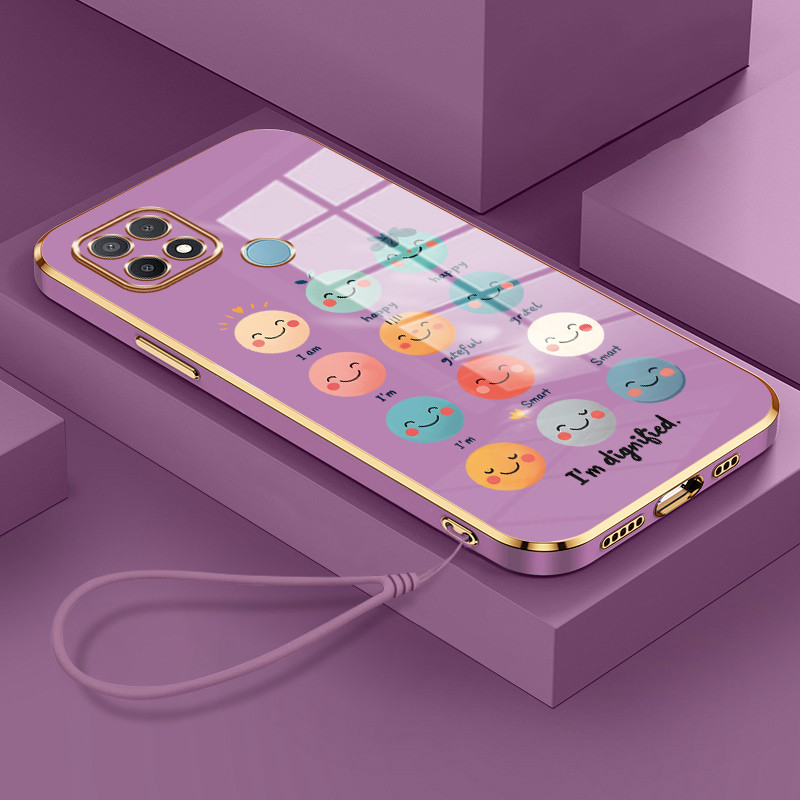 Casing Hp Untuk OPPO A15 A15s A35 Case Casing pola Ekspresi lucu Kesing HP Cesing Silikon Softcase d