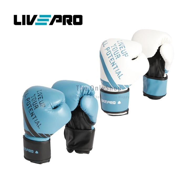 livepro sparring gloves sarung tinju tersedia warna biru & putih [kualitas terbaik]