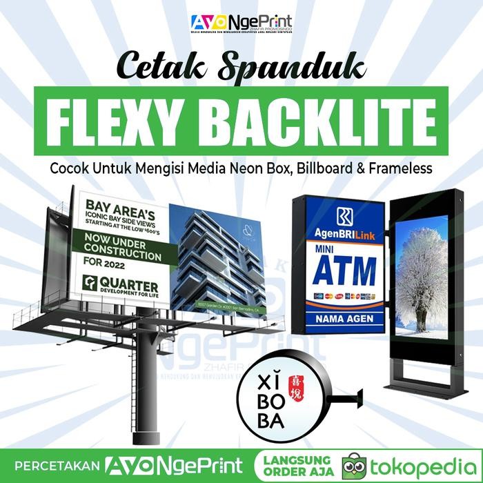 Jual Cetak Flexi Backlite Jerman / Korea / China Spanduk Media Neon Box, Billboard & Frameless