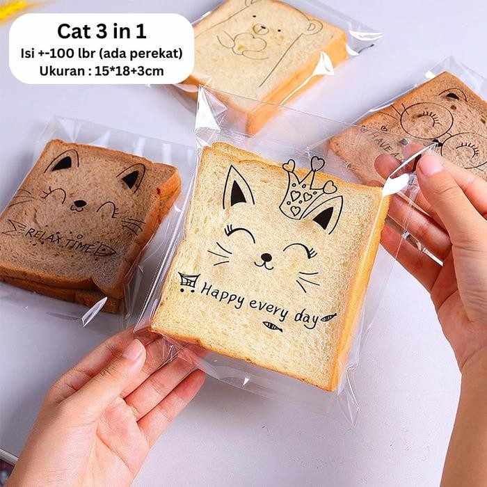 Isi 100Pcs Plastik Roti Bakpao Donat Kue Opp Kemasan Plastik Ukuran 15x18+3 cm