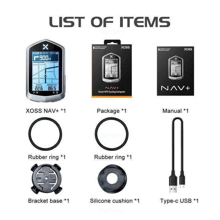 XOSS NAV+ Speedometer Sepeda Smart GPS Support Strava
