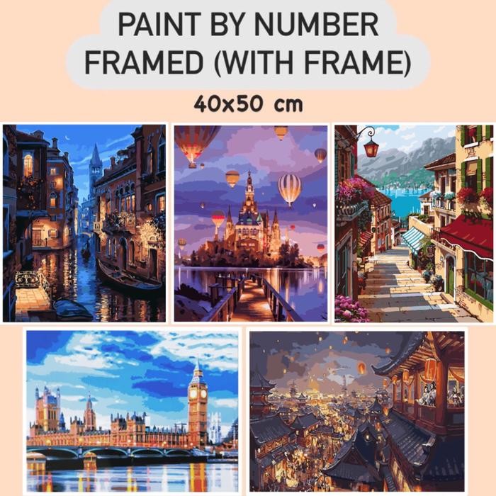 

TERBARU DIY Paint hy Number Kit FRAMED (With Frame) 40x50 Painting by Numbers BISA GRAB!