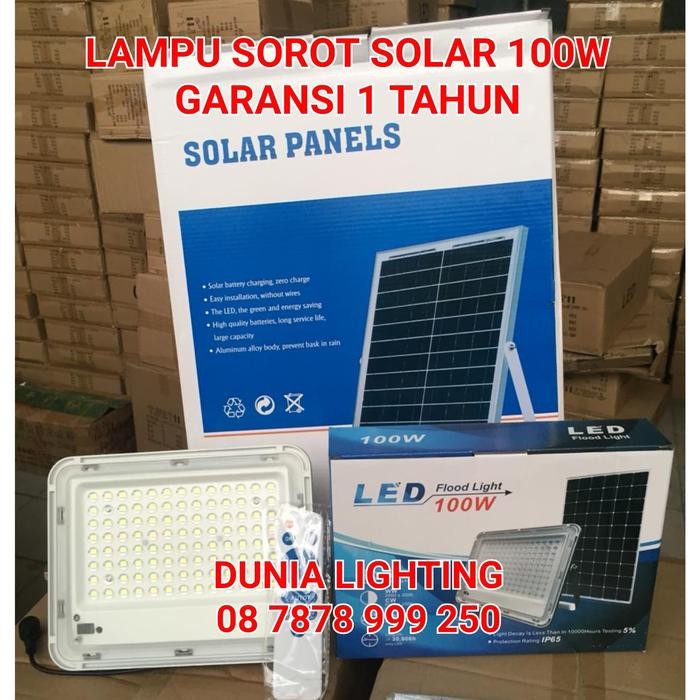 Lampu Sorot 100W Led Tenaga Surya Solar Cell 100Watt 100 Watt