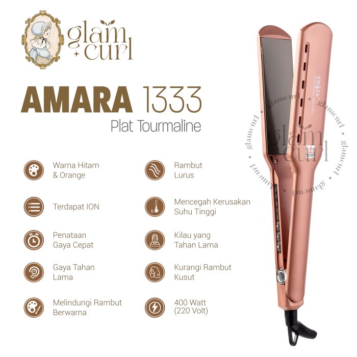 TERBARU - Catok AMARA 1333 ORIGINAL / catok plat lebar penglurus rambut
