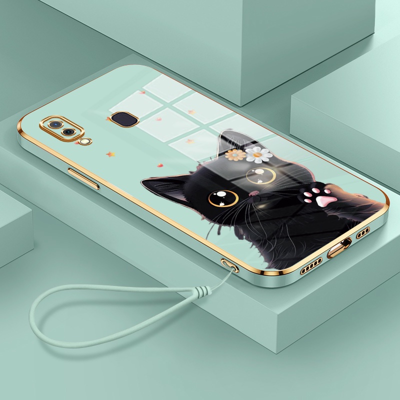Casing Hp Untuk Samsung Galaxy A20 A30 M10s A20s A21s Case Casing hitam imut Softcase kucing HP Kesi