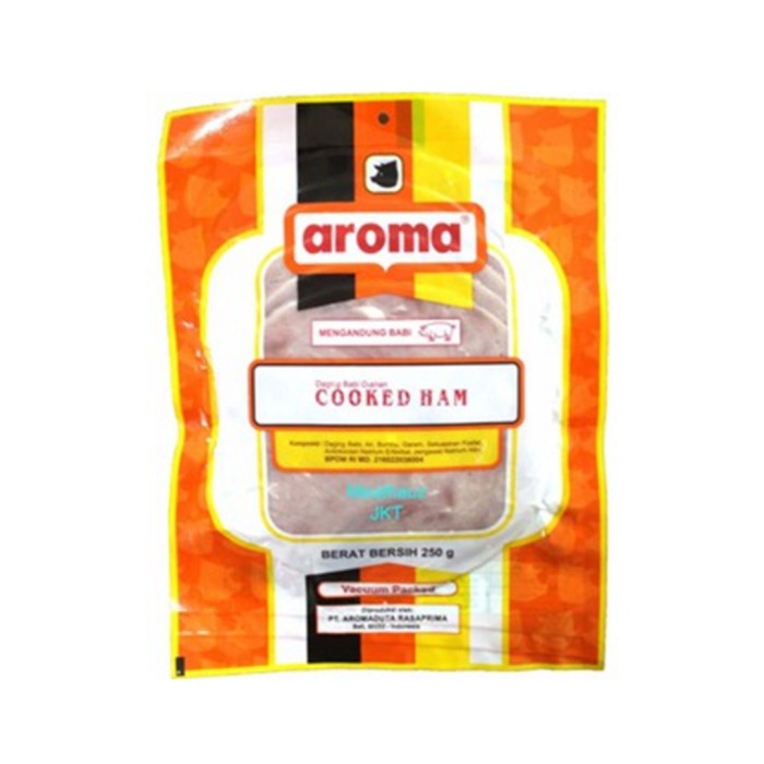 

AROMA COOKED HAM 250GR, FROZEN FOOD KODE 1334