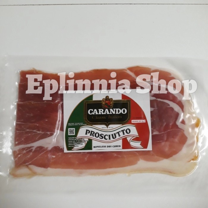 

CARANDO PROSCIUTTO HALF HAM BONELESS DRY CURED 100 GR DAGING BABI ASAP KODE 116