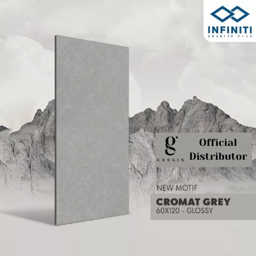 Cromat Grey Infiniti 60x120 Glossy Infiniti Granite Tile