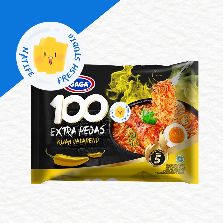 

GAGA Mie KUAH JALAPENO - Level 5 EXTRA PEDAS | GAGA 100 Mi Noodle soup Super Spicy 75g
