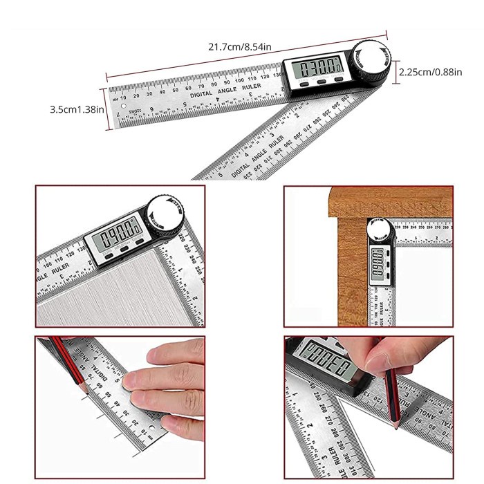

READY PENGGARIS SUDUT SIKU DIGITAL ANGLE RULER 40CM PENGUKUR DERAJAT PACKING AMAN