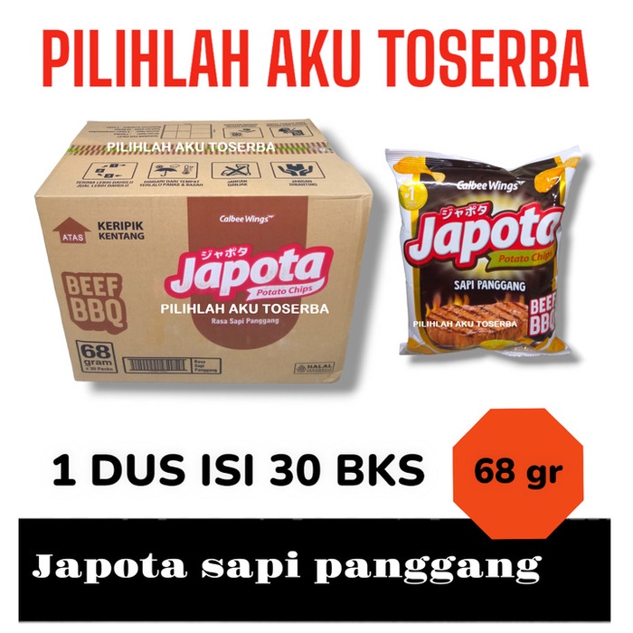 

BARANG TERLARIS JAPOTA Keripik Kentang SAPI PANGGANG BEEF BBQ 68 gr - ( HARGA 1 DUS )