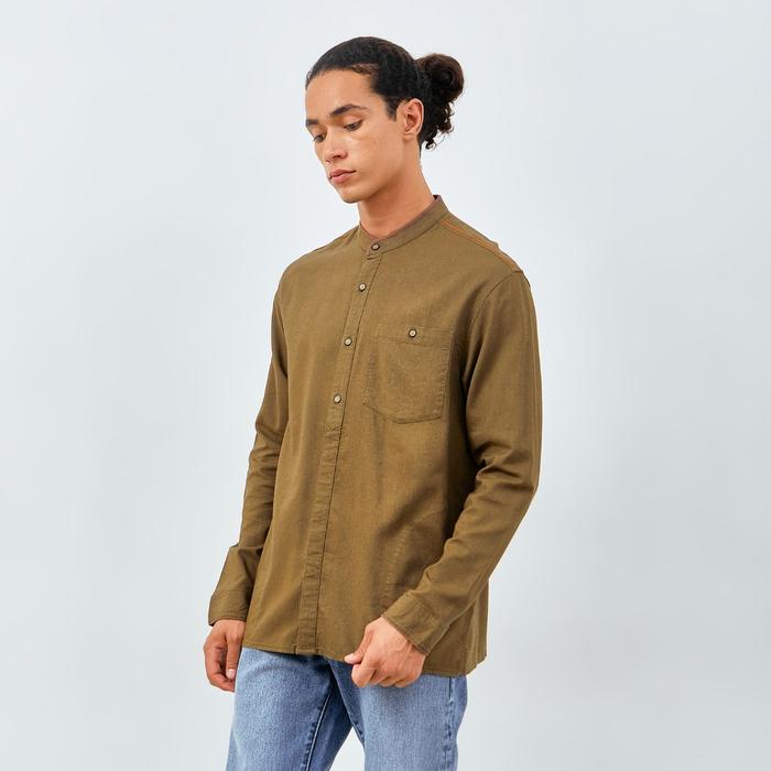 Product Laris Emba Denim - Aurum One Kemeja Koko Pria Lengan Panjang Polos Regular Baju Fit