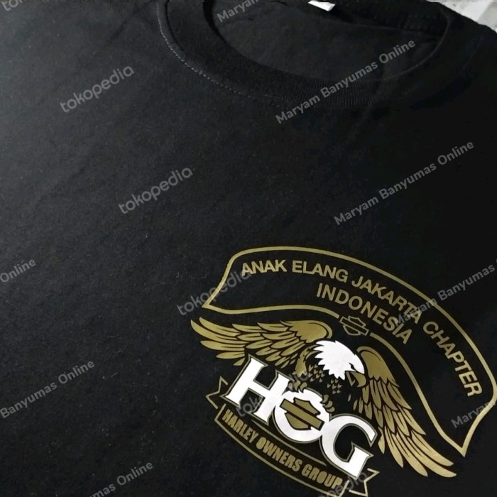 Terbaru Atasan/Kaos/T-Shirt/HOG ANAK ELANG JAKARTA CHAPTER INDONESIA GOLD