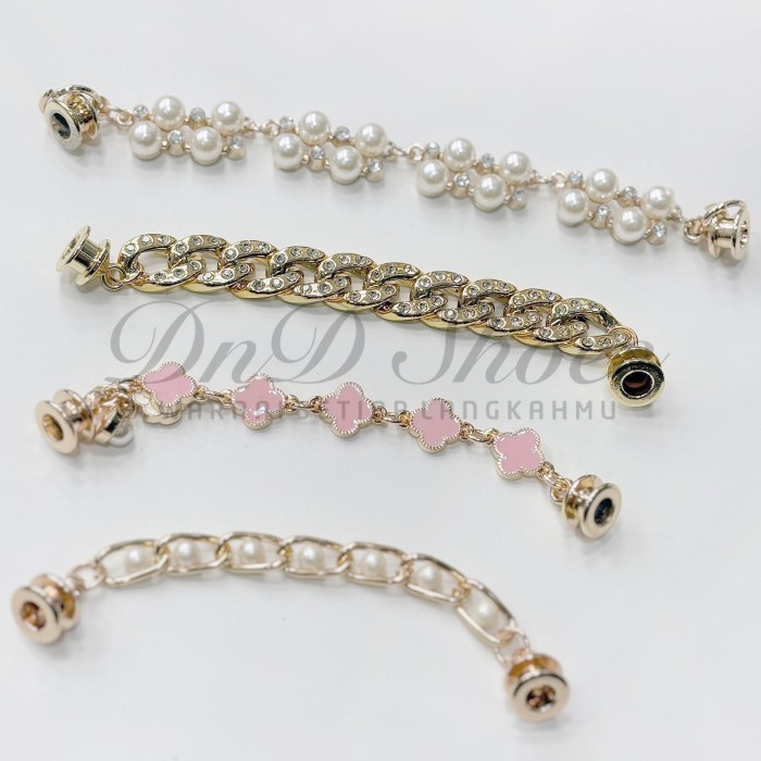 KODE C Jibbitz Charms Mewah Aksesoris Pin Sandal Crocs - Rantai