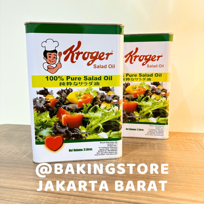 

terbaru !!! kroger 100% pure salad oil 3 liter ready