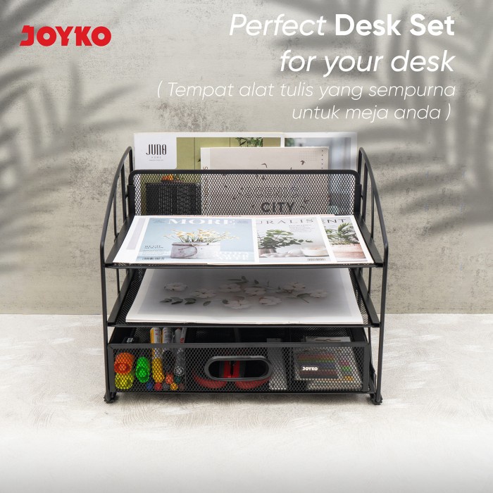 

Joyko Desk Set Organizer / Tempat Alat Tulis Kantor Joyko Rak Kertas Wadah Dokumen BESI DS-65