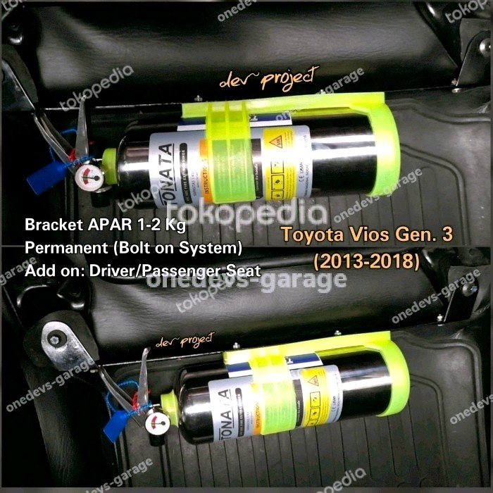 Bracket / Dudukan APAR di Kaki Jok Mobil Toyota Vios Gen.3 (2013-2018)