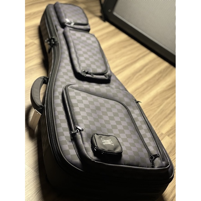 Bisa Grab Moonwalk Stage Eg1200 Premium Aerocase Gigbag For Guitar In Checkered Purple