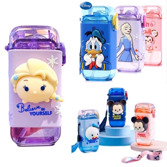 botol minum disney square 3D bottle botol minum anak