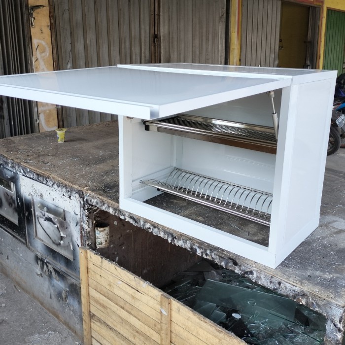 Lemari Gantung Aluminium Rak Piring Kitchen Set Anti Karat T60 X P70 X L407
