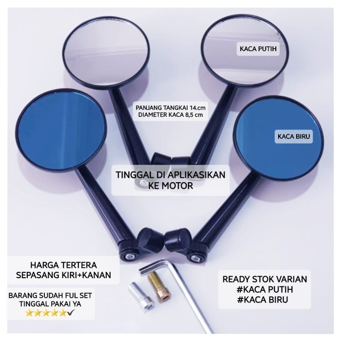 Kaca Spion Bulat Besi Variasi Motor Vario 150/Vario 160/Pcx 160/Adv