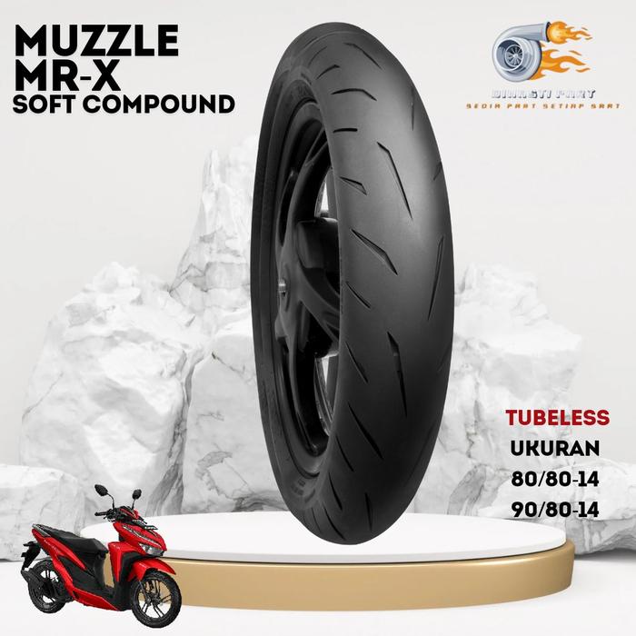 Ban Motor Mizzle Mr-X 80/80-14 90/80-14 Tubeless Ring 14 Soft Compound Ban Balap Drag Road Race