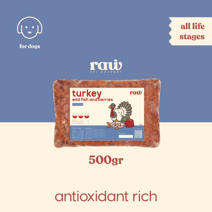 

TURKEY, WILD FISH & BERRIES WHOLISTIC MIX // RAW PET GOURMET KODE 513