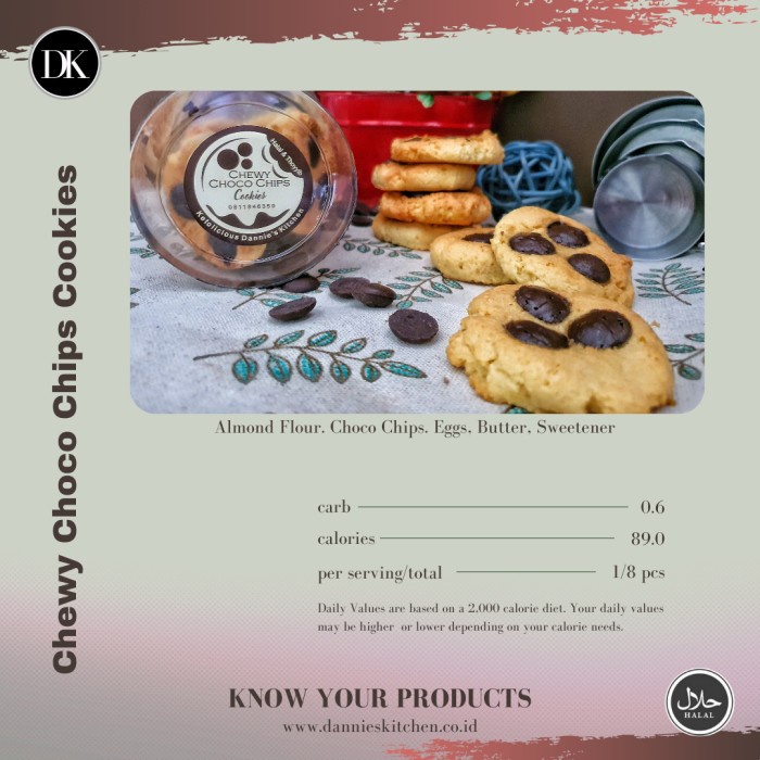 

CHEWY CHOCO CHIPS COOKIES "CCCC" KETO KODE 747